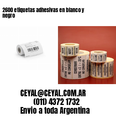 2600 etiquetas adhesivas en blanco y negro