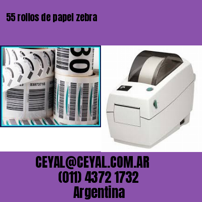 55 rollos de papel zebra