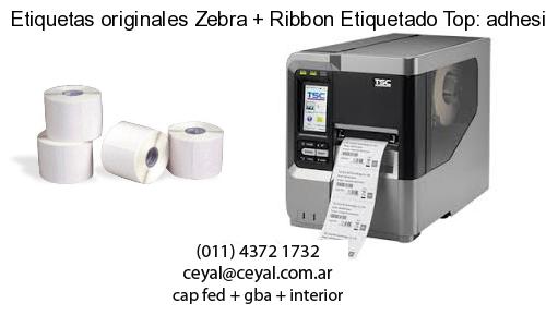 Etiquetas originales Zebra   Ribbon Etiquetado Top: adhesivo   ribbo