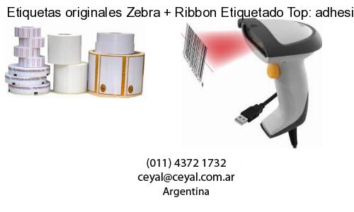 Etiquetas originales Zebra   Ribbon Etiquetado Top: adhesivo   ribbo