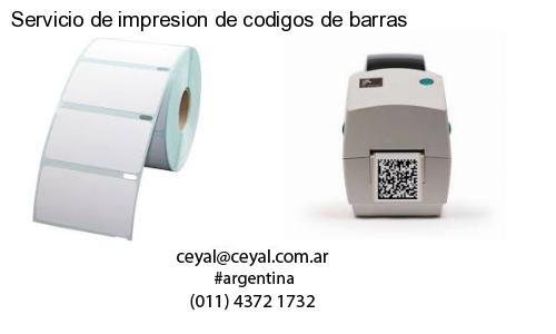 Servicio de impresion de codigos de barras