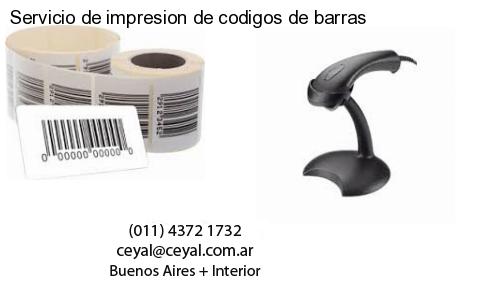 Servicio de impresion de codigos de barras