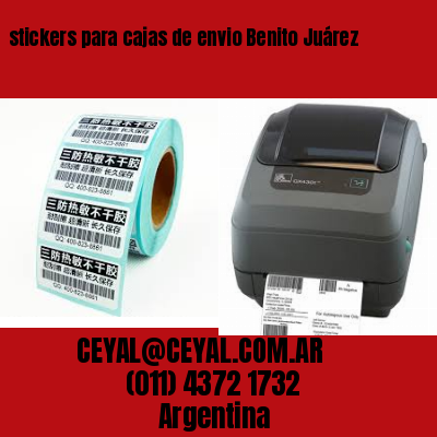 stickers para cajas de envio Benito Juárez