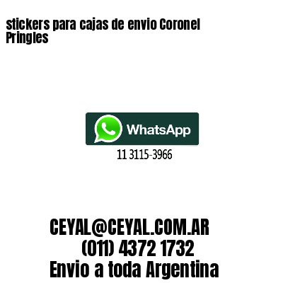 stickers para cajas de envio Coronel Pringles