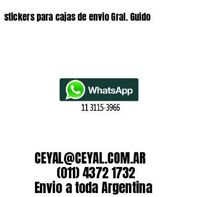 stickers para cajas de envio Gral. Guido