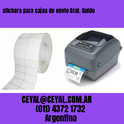 stickers para cajas de envio Gral. Guido