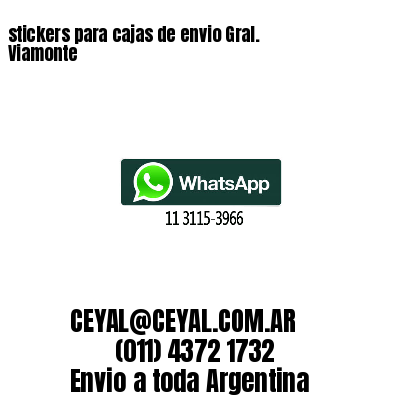 stickers para cajas de envio Gral. Viamonte