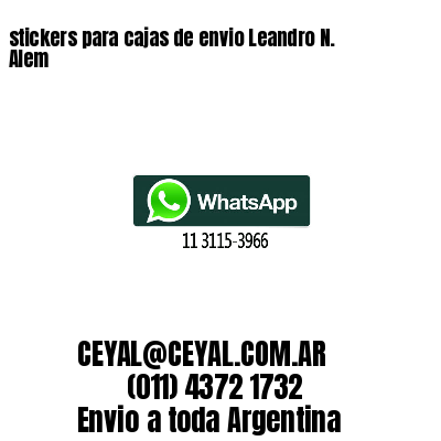 stickers para cajas de envio Leandro N. Alem