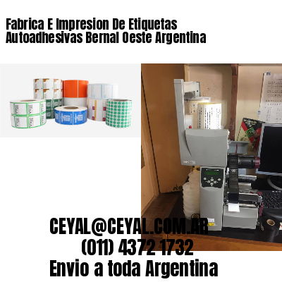 Fabrica E Impresion De Etiquetas Autoadhesivas Bernal Oeste Argentina