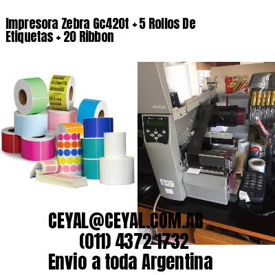 Impresora Zebra Gc420t   5 Rollos De Etiquetas   20 Ribbon