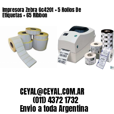 Impresora Zebra Gc420t   5 Rollos De Etiquetas   65 Ribbon