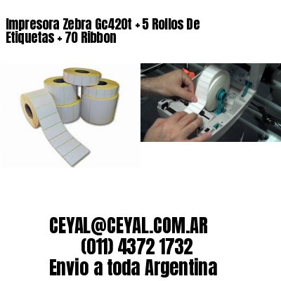 Impresora Zebra Gc420t   5 Rollos De Etiquetas   70 Ribbon