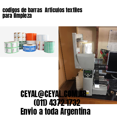 codigos de barras 	Articulos textiles para limpieza