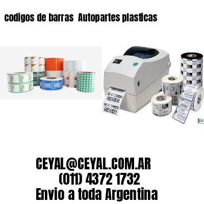 codigos de barras 	Autopartes plasticas