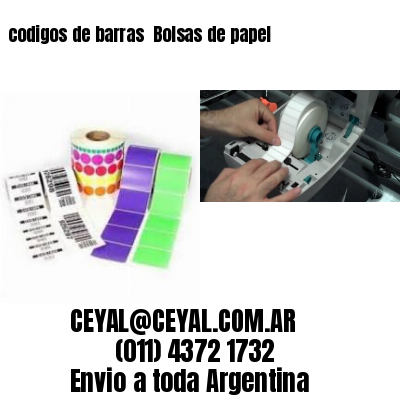 codigos de barras 	Bolsas de papel