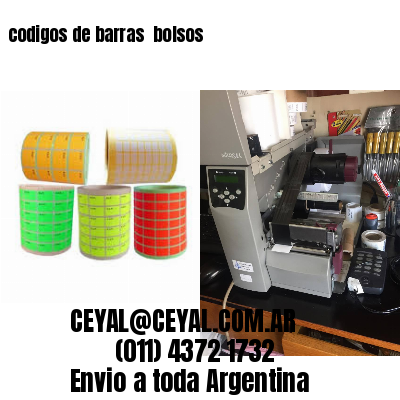 codigos de barras 	bolsos