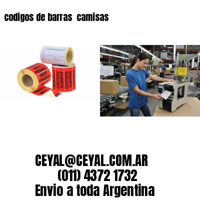 codigos de barras 	camisas