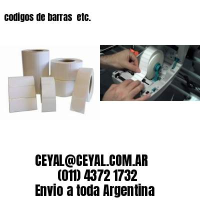 codigos de barras 	etc.