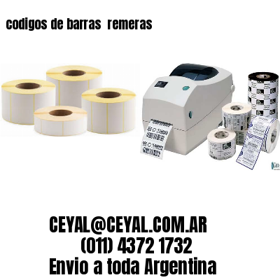 codigos de barras 	remeras