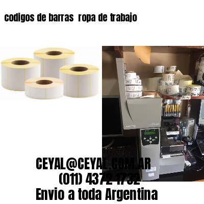 codigos de barras 	ropa de trabajo