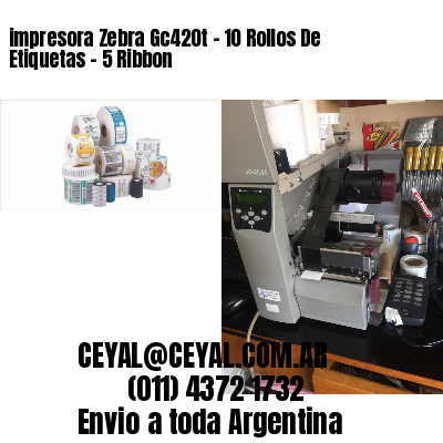 impresora Zebra Gc420t – 10 Rollos De Etiquetas – 5 Ribbon