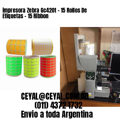 impresora Zebra Gc420t – 15 Rollos De Etiquetas – 15 Ribbon