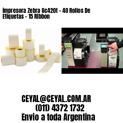 impresora Zebra Gc420t – 40 Rollos De Etiquetas – 15 Ribbon