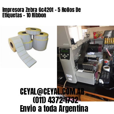 impresora Zebra Gc420t – 5 Rollos De Etiquetas – 10 Ribbon