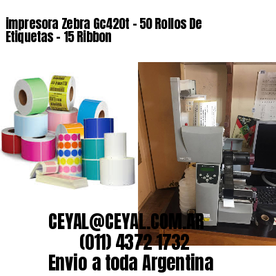 impresora Zebra Gc420t – 50 Rollos De Etiquetas – 15 Ribbon