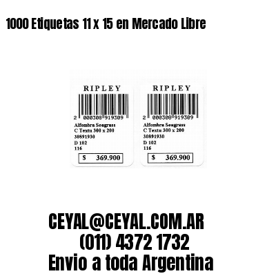 1000 Etiquetas 11 x 15 en Mercado Libre