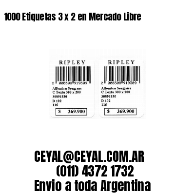 1000 Etiquetas 3 x 2 en Mercado Libre