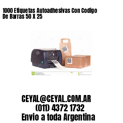 1000 Etiquetas Autoadhesivas Con Codigo De Barras 50 X 25