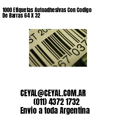 1000 Etiquetas Autoadhesivas Con Codigo De Barras 64 X 32