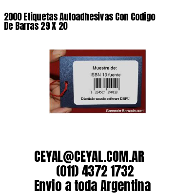 2000 Etiquetas Autoadhesivas Con Codigo De Barras 29 X 20