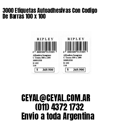 3000 Etiquetas Autoadhesivas Con Codigo De Barras 100 x 100