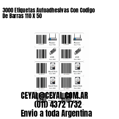 3000 Etiquetas Autoadhesivas Con Codigo De Barras 110 X 50