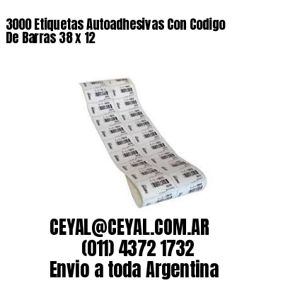 3000 Etiquetas Autoadhesivas Con Codigo De Barras 38 x 12