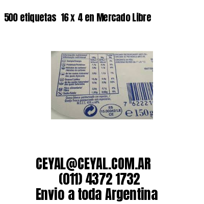 500 etiquetas  16 x 4 en Mercado Libre