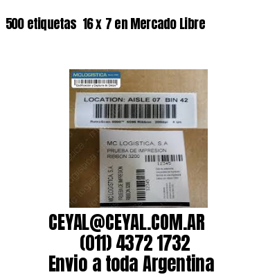 500 etiquetas  16 x 7 en Mercado Libre