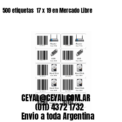 500 etiquetas  17 x 19 en Mercado Libre