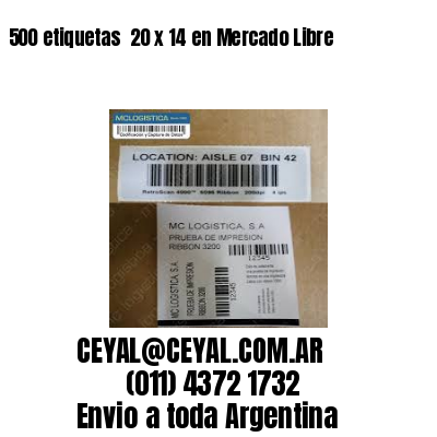 500 etiquetas  20 x 14 en Mercado Libre
