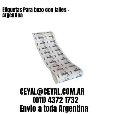 Etiquetas Para buzo con talles – Argentina