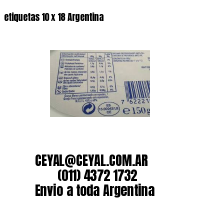 etiquetas 10 x 18 Argentina