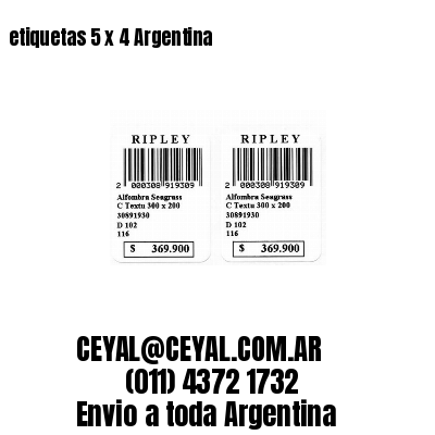 etiquetas 5 x 4 Argentina