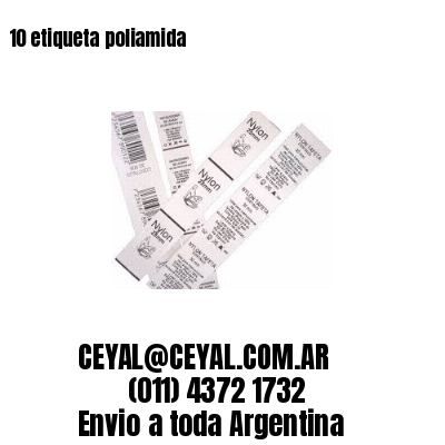 10 etiqueta poliamida
