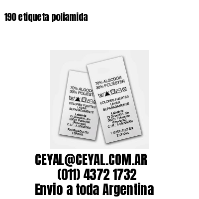 190 etiqueta poliamida