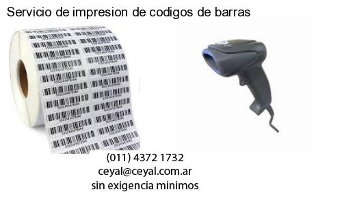 Servicio de impresion de codigos de barras