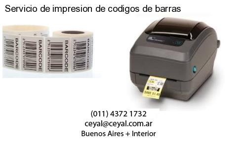 Servicio de impresion de codigos de barras