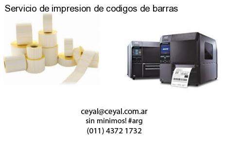 Servicio de impresion de codigos de barras