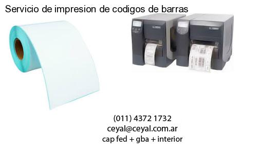 Servicio de impresion de codigos de barras